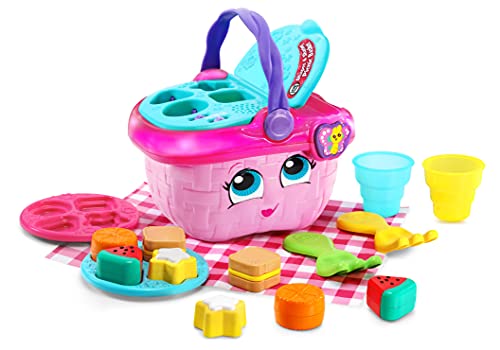 LeapFrog 603603 Shapes & Sharing Picnic Basket Baby Toy Educational and Interactive 16 Pieces for Creative and Learning Play For Boys & Girls 6 months, 1,2,3 Year Olds, Pink, One Size