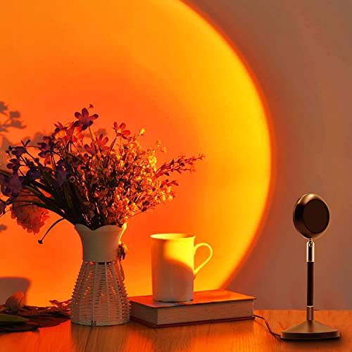 Aygo Sunset Lamp, Smart WiFi Sunset Projection Lamp, LED Projector RGB Lamp, Alexa Google Voice Control, 180° Rotating APP Control for Selfie Lighting Lamp Decoration [Energy Class E]