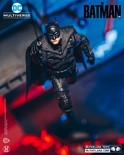 McFarlane Toys, 7-Inch DC Batman Action Figure with 22 Moving Parts, Collectible DC Batman Movie Figure with Stand Base and Unique Collectible Character Card – Ages 12+