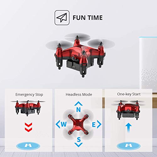 Holyton HT02 Mini Drone for Kids Beginners, Easy Pocket RC Quadcopter with Altitude Hold, 3D Flips, 3 Speed Modes, 3 Batteries, Headless Mode, Protection Guards and Emergency Stop, Gift for Boys Girls