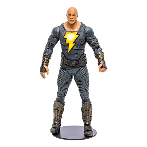 McFarlane Toys, 7-Inch DC Black Adam Action Figure with 22 Moving Parts, Collectible DC Black Adam Movie Figure with Throne, Stand Base and Unique Collectible Character Card – Ages 12+