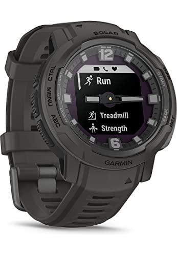 Garmin Instinct Crossover Solar Hybrid Smartwatch, 45 mm, Solar Charging, Rugged Design and Super-Luminova Hands, 70 Days Runtime, 30 Sports, GPS, Cardio, SpO2, Activity Tracker (Graphite)