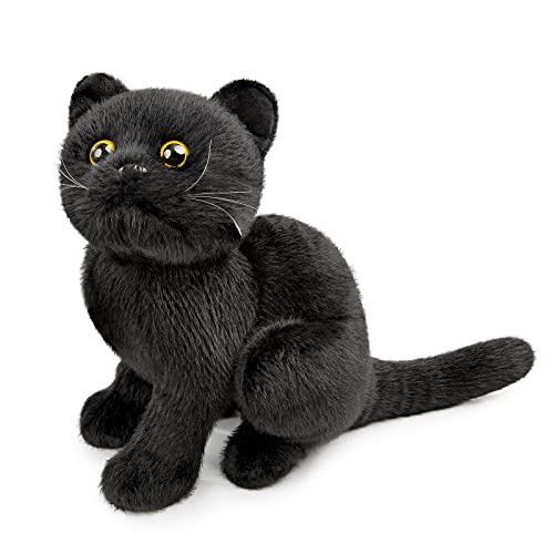 lilizzhoumax Simulation Black Cat Plush Toy Stuffed Animals Cute cat 28cm/11”, Realistic Stuffed Animal Super Soft Cat Plush Home Decoration Animal Toys birthday Gift for Kids