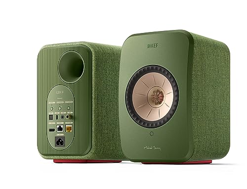 KEF LSX II - Wireless Bookshelf Speakers, Olive Green | Active Speakers | TV | PC | Gaming | HDMI