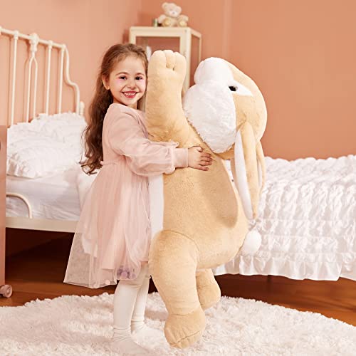 IKASA Giant Rabbit Stuffed Animal Plush Toys - Bunny Soft Toy Large Cute Huge Big Size Jumbo Kawaii Fluffy Plushy Fat Oversized Plushie - Gifts for Kids Girls (78cm, Light Brown)