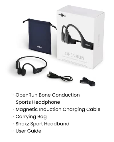 SHOKZ OpenRun Bone Conduction Sports headphones, IP67 Waterproof bluetooth earphones for running, work out(Black)