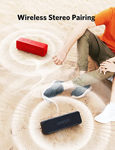 Anker Soundcore 2 Portable Bluetooth Speaker with 12W Stereo Sound, BassUp, IPX7 Waterproof, 24-Hour Playtime, Wireless Stereo Pairing, Speaker for Home, Outdoors, Travel