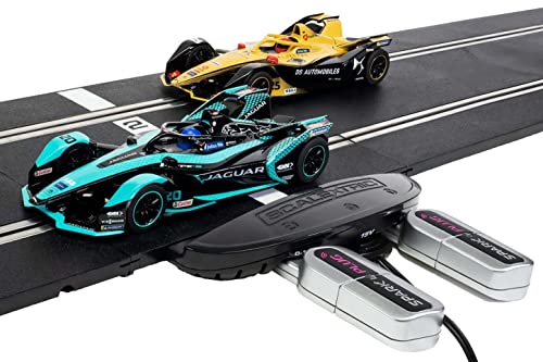 Scalextric Spark Plug Formula E Race Set - Electric Race Car Track Set for Ages 5+, Slot Car Race Tracks - Includes: 2x Cars, 2x Spark Plug Dongles, Track & 2x Controllers - 1:32 Scale Race Sets