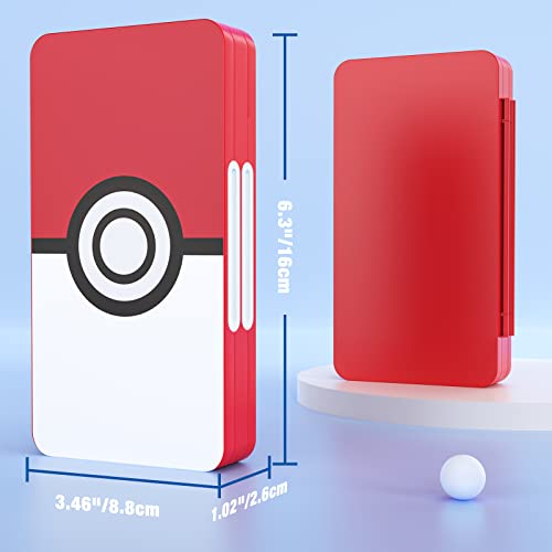 MoKo 48 Game Card Case Compatible with Nintendo Switch OLED 2021/Switch/Switch Lite, Switch Games Holder Case for 48 Switch Game Card & 24 SD Card, Slim & Portable Game Card Storage Box, Pokeball