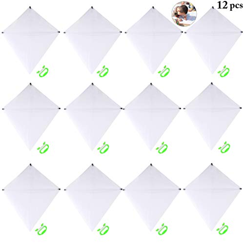 ZOYLINK 12 Sets Kids White Kite Blank Kite Outdoor Game Toy Creative DIY Coloring Flying Kite with Swivel and Line