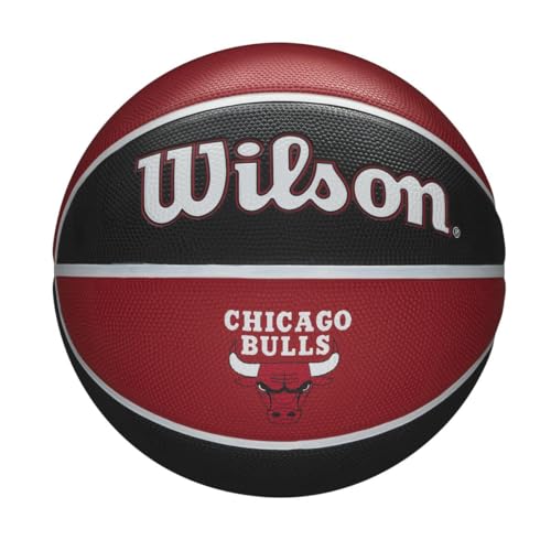 Wilson Basketball, NBA Team Tribute Model, CHICAGO BULLS, Outdoor, Rubber, Size: 7