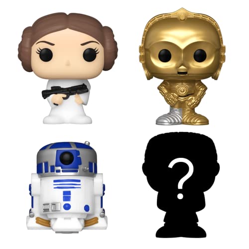 Funko Bitty POP! Star Wars - Princess Leia™, R2-D2™, C-3PO™ and A Surprise Mystery Mini Figure - 0.9 Inch (2.2 Cm) Collectable - Stackable Display Shelf Included - Gift Idea - Party Bags Stocking