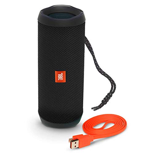JBL Flip 4 Portable Bluetooth Speaker with Rechargeable Battery – Waterproof – Siri and Google compatible – Black