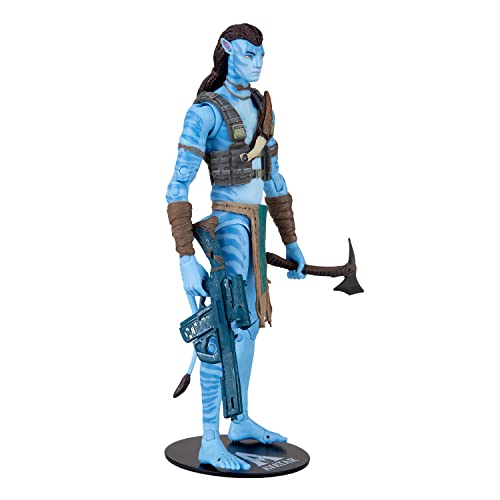 McFarlane Toys , Disney Avatar, World of Pandora 7-inch Jake Sully (Reef Battle) Classic Avatar Movie Action Figure with 22 Moving Parts, Disney Toys Collectible Figure with Collectors Stand, Ages 12+