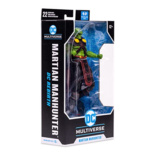 McFarlane Toys, DC Multiverse Martian Manhunter 7-inch Action Figure with 22 Moving Parts, Collectible DC Rebirth Figure with Unique Collector Character Card – Ages 12+