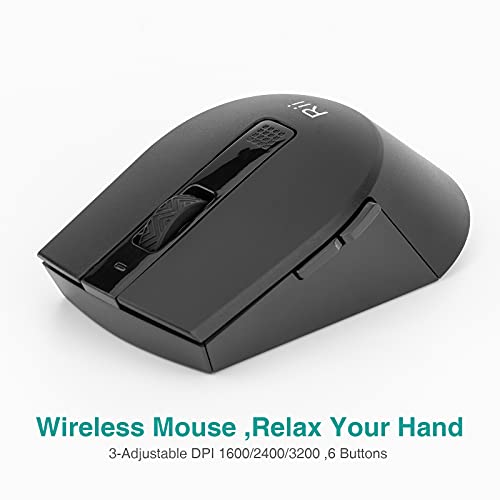 Wireless Keyboard and Mouse Set, Keyboard and Mouse with Ultra-slim Size UK Layout Compatible with PC, Laptop, Computer, Windows for Office Home Work