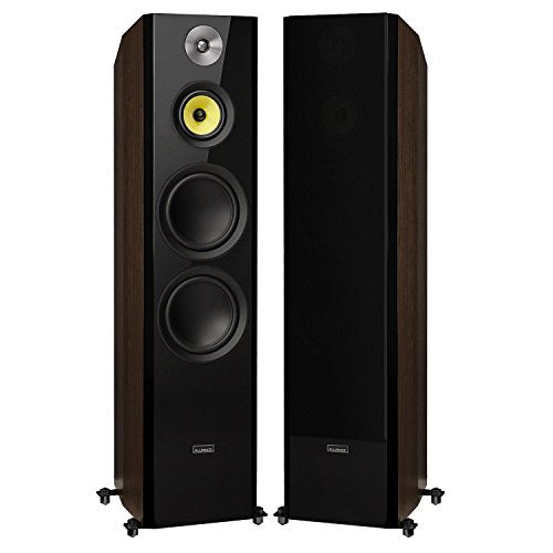 Fluance Signature HiFi 3-Way Floorstanding Tower Speakers with Dual 8" Woofers for 2-Channel Stereo Listening or Home Theater System - Natural Walnut/Pair (HFFW)