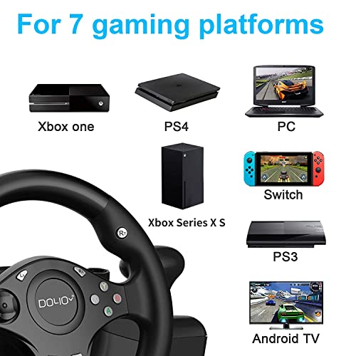 Gaming Steering Wheel, Xbox Steering Wheel with Pedals, 270° PC Racing Wheel, Vibration Feedback, NBCP Steering Wheel for PS4, PC, XBOX ONE, XBOX 360, PS3, Xbox Series X, Nintendo Switch, Android