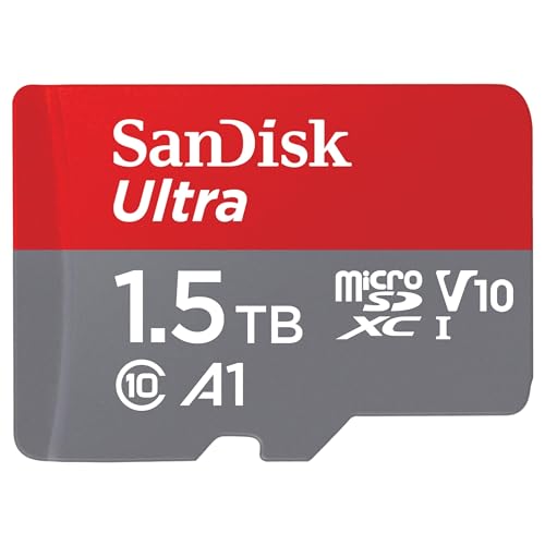 SanDisk 1.5TB Ultra microSDXC card + SD adapter up to 150 MB/s with A1 App Performance, UHS-I, Class 10, U1