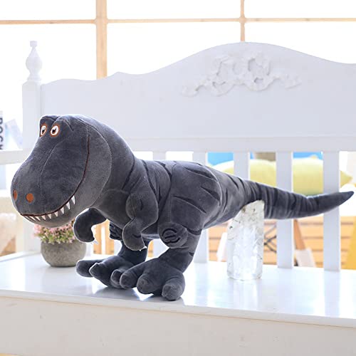 Uposao Large Dinosaur Plush Toys, 60 cm Dinosaur Plush Doll Cuddly Toy Simulation Tyrannosaurus Plush Toy Soft Stuffed Toy Cushion Animal Toy Gift for Baby, Children, Boys, Grey