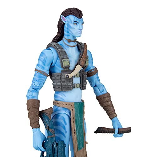 McFarlane Toys , Disney Avatar, World of Pandora 7-inch Jake Sully (Reef Battle) Classic Avatar Movie Action Figure with 22 Moving Parts, Disney Toys Collectible Figure with Collectors Stand, Ages 12+