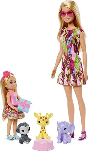 Barbie and Chelsea The Lost Birthday Playset with 2 Dolls, 3 Pets & Accessories, Gift for 3 to 7 Year Olds - GTM82