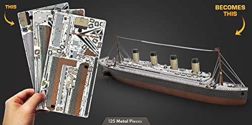 Fascinations Metal Earth Premium Series RMS Titanic Ship 3D Metal Model Kit Bundle with Tweezers