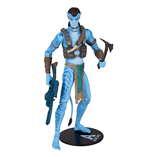 McFarlane Toys , Disney Avatar, World of Pandora 7-inch Jake Sully (Reef Battle) Classic Avatar Movie Action Figure with 22 Moving Parts, Disney Toys Collectible Figure with Collectors Stand, Ages 12+