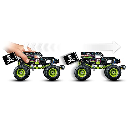 LEGO Technic Monster Jam Grave Digger 42118 Model Building Kit for Kids Who Love Motor Sports and Monster Truck Toys; 2-in-1 Toy with Pull-Back Action for Racing and Stunt Fun (212 Pieces)