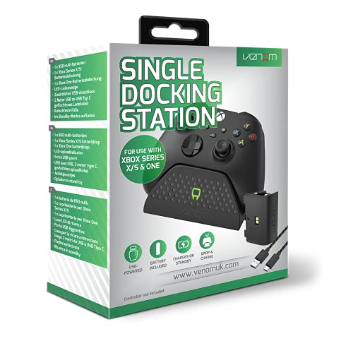 Venom Charging Dock with Rechargeable Battery Pack - Black (Xbox Series X & S/Xbox One)
