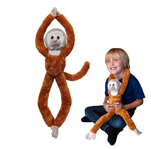 EcoBuddiez Tree Huggers - Squirrel Monkey from Deluxebase. 72cm Hanging Soft Toy made from Recycled Plastic Bottles. Eco-friendly soft and cuddly plush toy and perfect cuddly gift for kids.