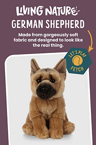 Living Nature German Shepherd, Realistic Soft Cuddly Dog Toy, Naturli Eco-Friendly Plush, 21cm