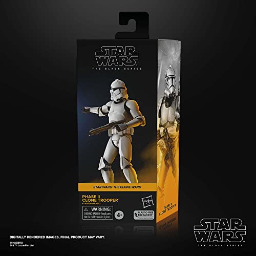 Star Wars The Black Series Phase II Clone Trooper, Star Wars: The Clone Wars 6-Inch Action Figures