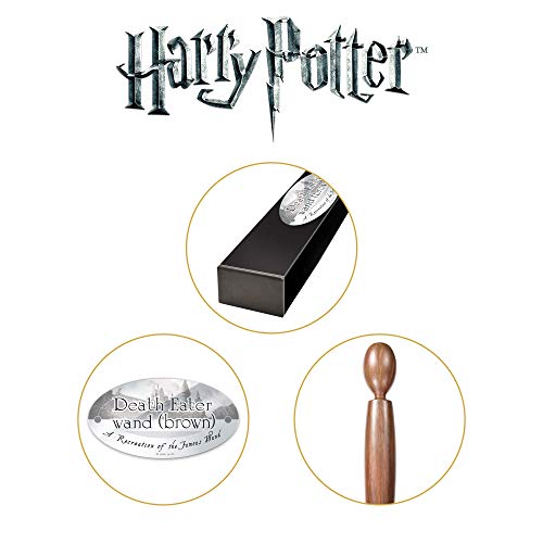 The Noble Collection - Death Eater Brown Character Wand - 15in (38cm) Wizarding World Wand With Name Tag - Harry Potter Film Set Movie Props Wands