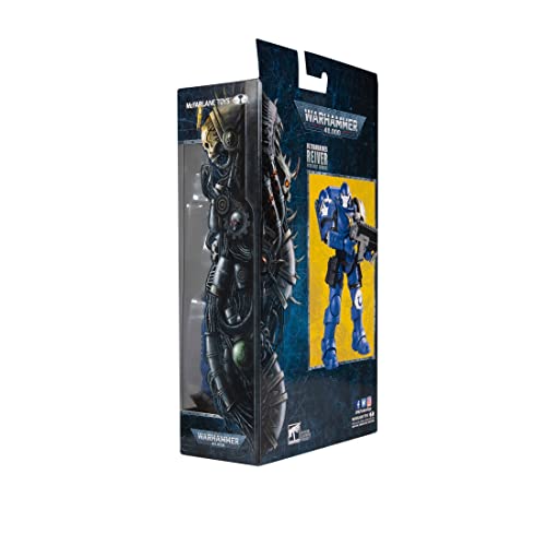 McFarlane Toys, Warhammer 40000 Ultramarine Reiver Action Figure with 22 Moving Parts, Multicolour Collectible Warhammer Figure with collectors stand base – Ages 12+