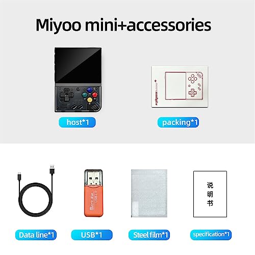 Temoo Miyoo Mini Plus Retro Games Console, 64G Portable Retro Handheld Game Console, Supports 25000 Classic Games, Retro Game Console With 3.5-Inch Ips Hd Screen And A Portable Pouch.