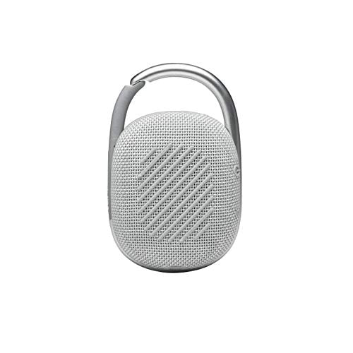 JBL Clip 4 - Bluetooth portable speaker with integrated carabiner, waterproof and dustproof, in white