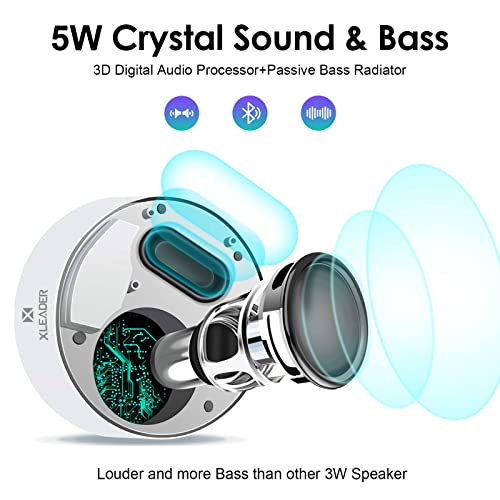 [Smart Touch] Bluetooth Speaker XLeader SoundAngel A8 (3rd Gen) Wireless Mini Speaker with Portable Waterproof Case Mic TF Card Aux Input 15h Music for iPhone iPad Beach Camping Gift White…