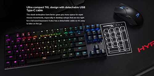 HyperX Alloy Origins Core – RGB Gaming Mechanical Keyboard, Tenkeyless, HyperX Red switches (US layout)