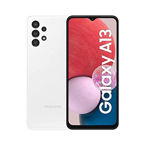 Samsung Galaxy A13 Mobile Phone SIM Free Android Smartphone 6.6 Inch Infinity-V Display, 4GB RAM, 64GB Storage, 5,000 mAh Battery, White, Android 12 (Renewed)