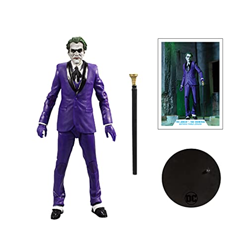 McFarlane Toys, DC Multiverse 7-inch The Joker (Classic) Action Figure, Collectible DC Batman Three Joker Comic Figure with Stand Base and Unique Collectible Character Card – Ages 12+