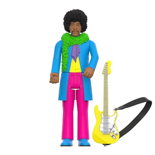 Super7 Jimi Hendrix Blacklight (are You Experienced) - 3.75" Jimi Hendrix Action Figure with Accessory Classic Rock Collectibles and Retro Toys