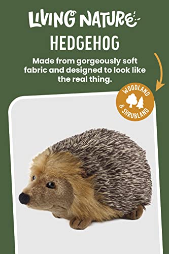 Living Nature Large Hedgehog, Realistic Soft Cuddly Hedgehog Toy, Naturli Eco-Friendly Plush, 23cm