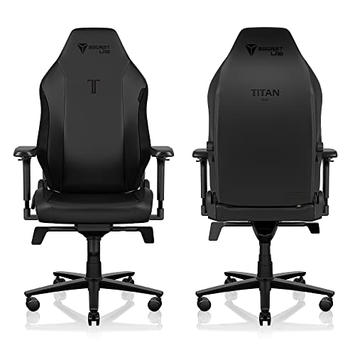 Secretlab TITAN Evo 2022 Black Gaming Chair - Reclining - Ergonomic & Comfortable Computer Chair with 4D Armrests - Magnetic Head Pillow & 4-way Lumbar Support - Black - Hybrid Leather