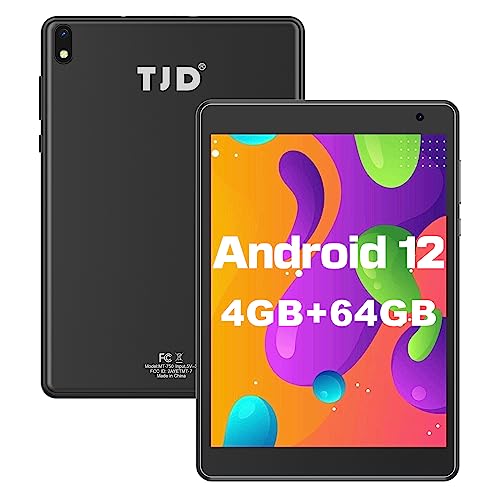 7.5 Inch Android Tablet, Android 12,64GB ROM, 2MP+8MP Dual Camera,1440 X 1080 IPS Touch Screen,4000mAh,2.4G/5G Wi-Fi, Bluetooth, Google GMS Tablet PC (Black)