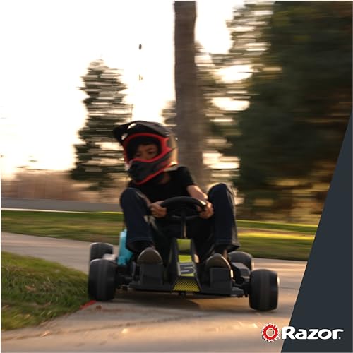 Razor Ground Force Elite - Electric Go Kart for Kids 13+ with Forward & Reverse Drive, Up to 14 mph Max Speed, 40 Minute Ride Time, 9 Mile Range, 350W Ride On with 36V 5Ah Battery - Black & Blue