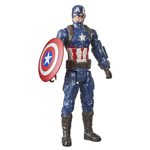 Avengers Marvel Titan Hero Series Collectible Captain America Action Figure, Toy Ages 4 And Up, Multicolor, 30 cm