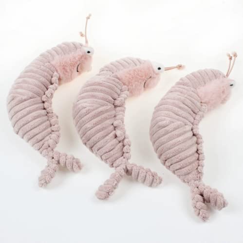 LAARNT 22cm Pippi shrimp plush toy, Pink shrimp doll, children cute plush doll gift home decoration