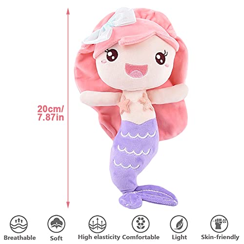 FISAPBXC Mermaid Plush, Mermaid Plush Toys, Mermaid Doll, Stuffed Doll, Kids Soft Plush Toys, Fashion Animal Plush Toy, Cartoon Children's Soft Toys, Cartoon Gifts for Girls -20cm