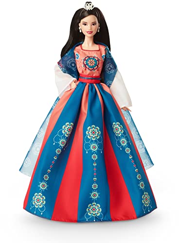 Barbie Lunar New Year, Signature Doll, Lunar New Year Doll mit schwarzen Haaren, traditionelles Lunar New Year Kleid, Accessoires, inkl Puppe, Sammelfiguren